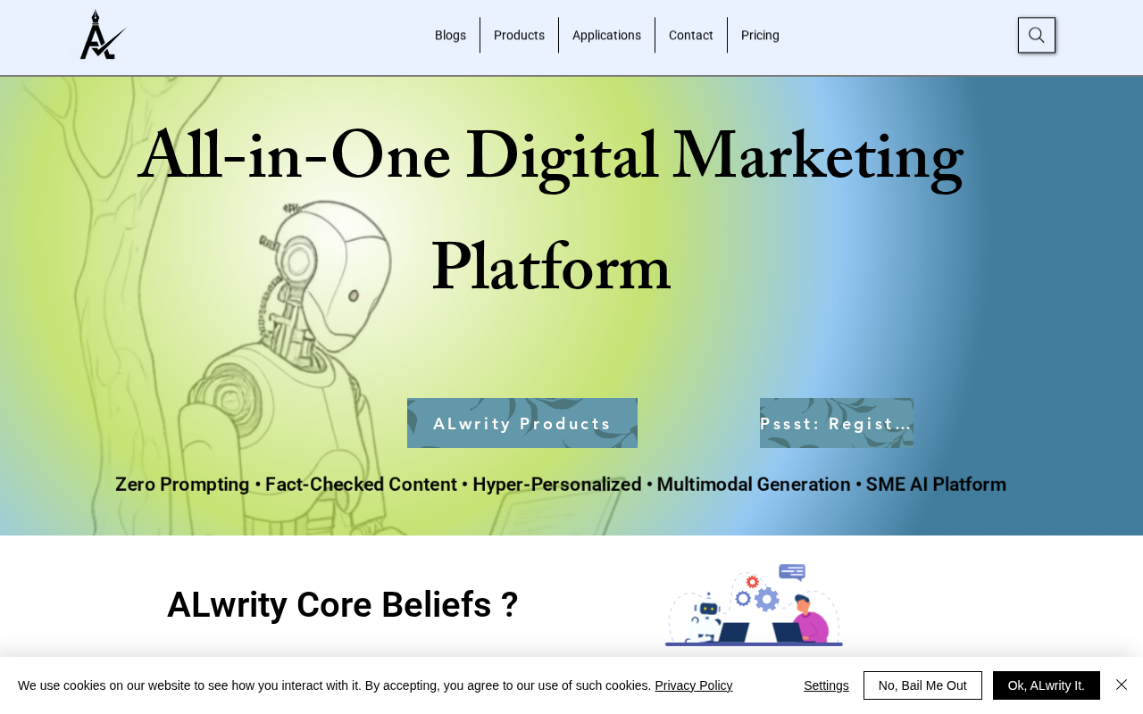 Screenshot of the ALwrity homepage