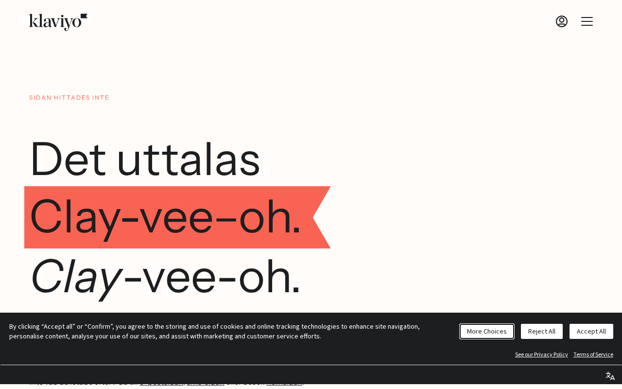 Screenshot of the Klaviyo homepage