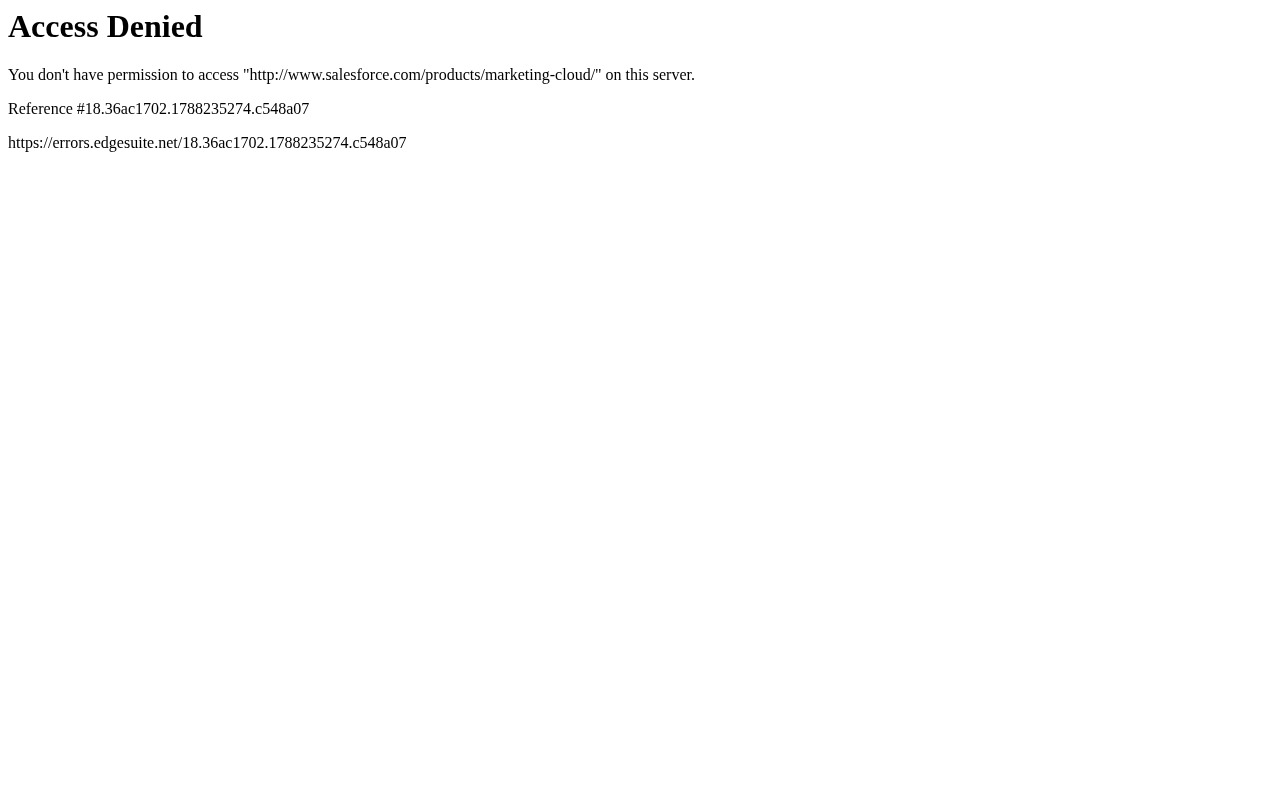 Screenshot of the Salesforce Marketing Cloud homepage